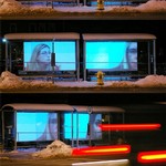 Time Studio Project, Projected video on bus shelters at Fulton and Sheldon, Grand Rapids, MI